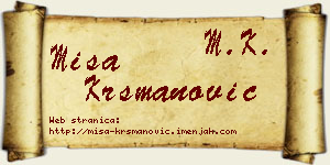 Miša Krsmanović vizit kartica